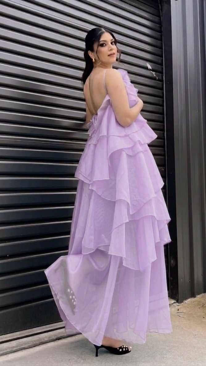3D Cascading ruffle flower dress