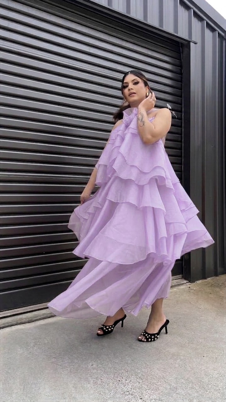 3D Cascading ruffle flower dress