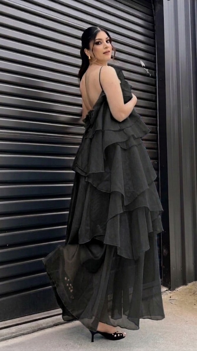 3D Cascading ruffle flower dress