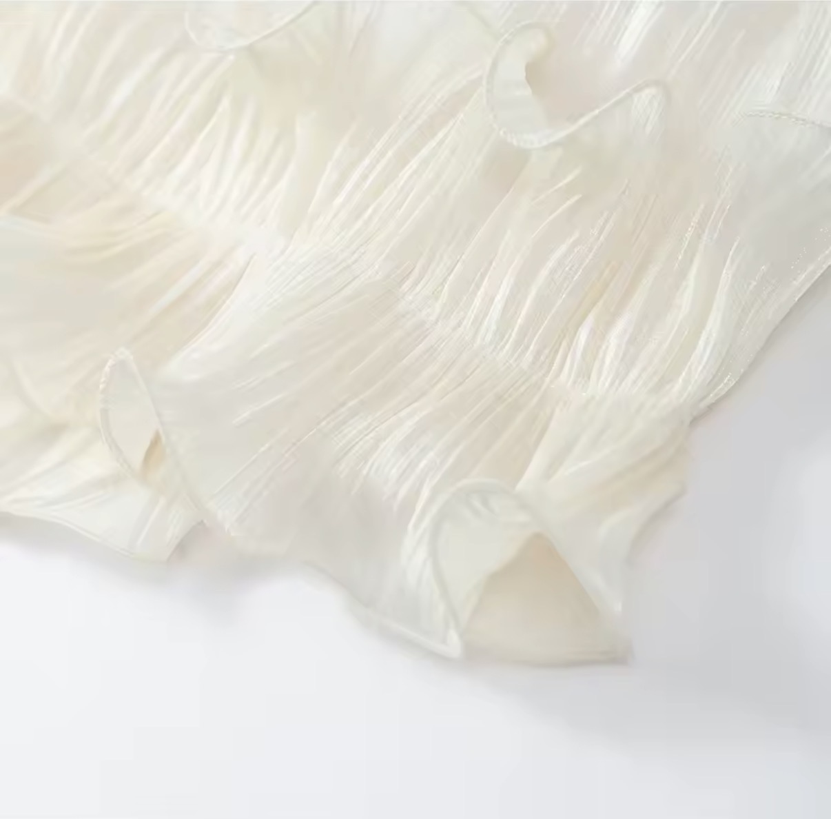 Pleated Chiffon Capelet Maxi Gown with Tiered Ruffles