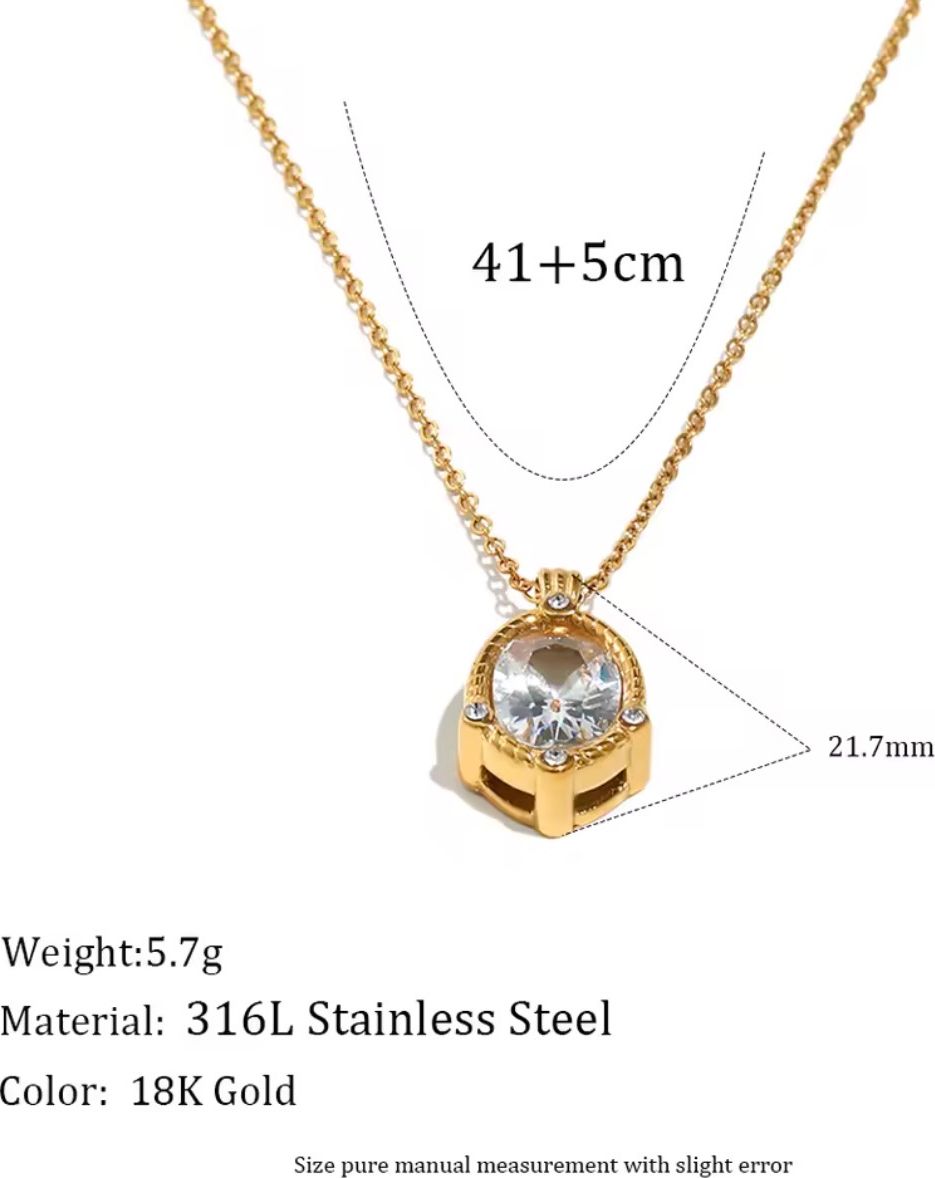 Oval Gemstone Gold Pendant Necklace