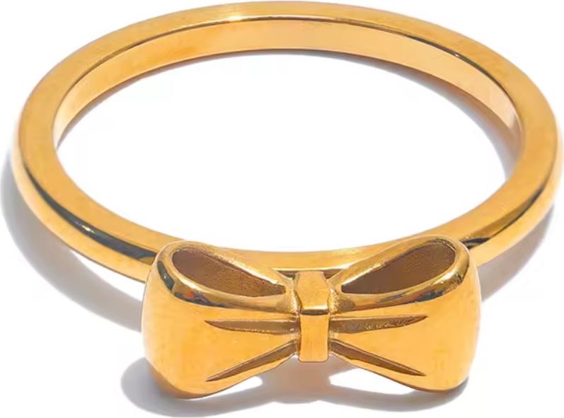 Golden Ribbon Bow Ring