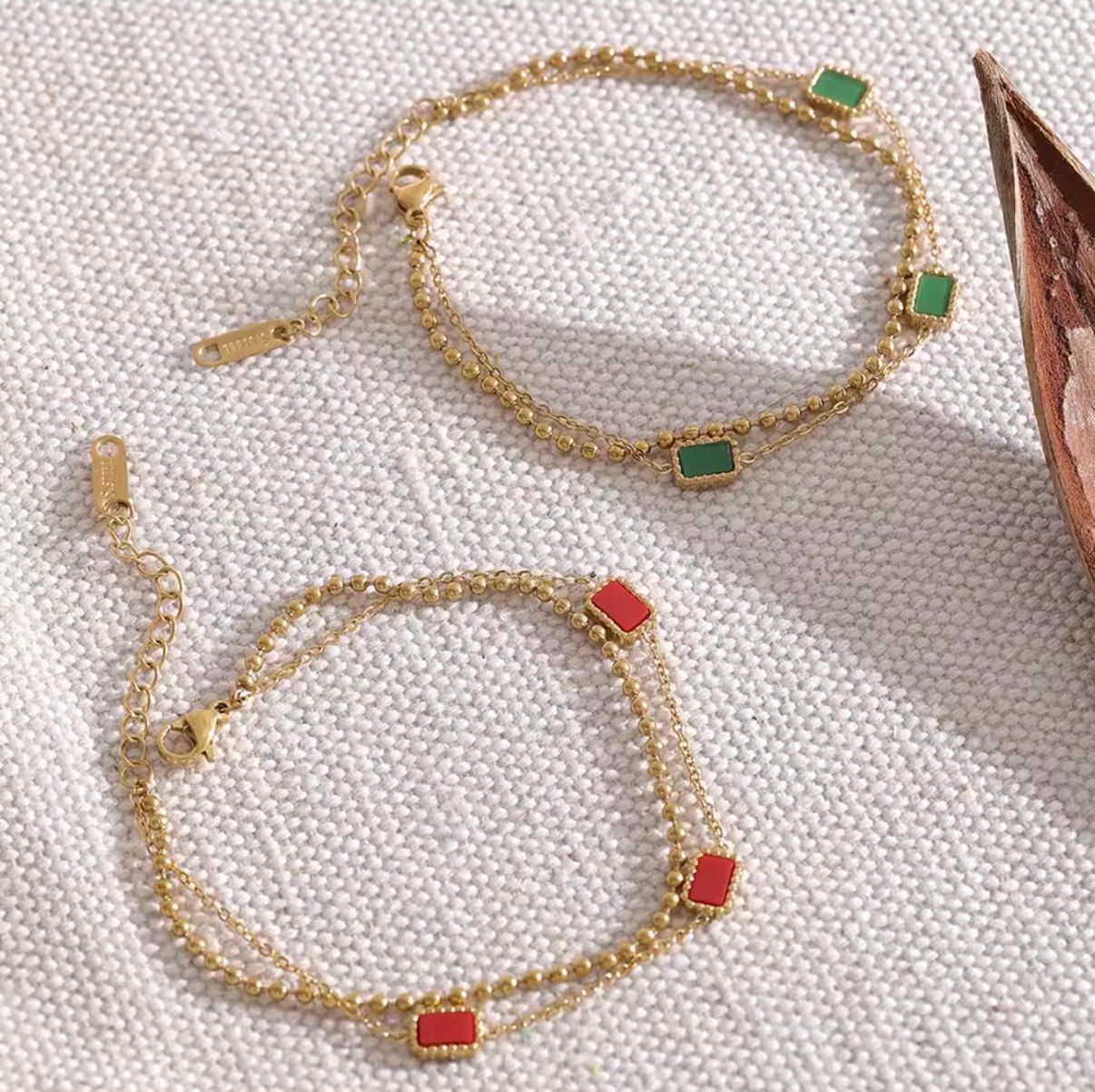 Dual-Layer Gemstone Beaded Bracelet