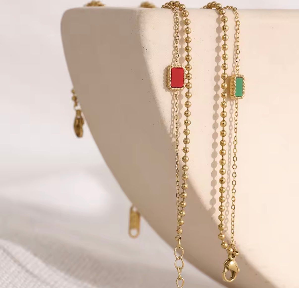Dual-Layer Gemstone Beaded Bracelet