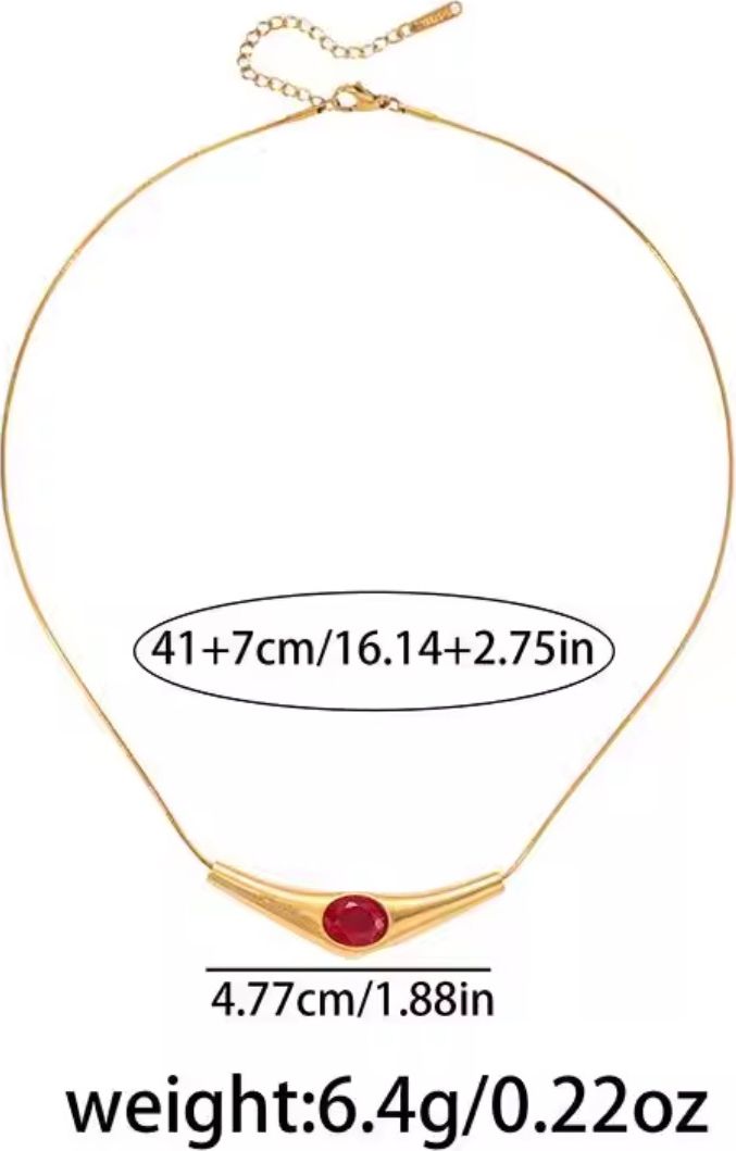 Curved Bar Gemstone Gold Snake Chain Necklace