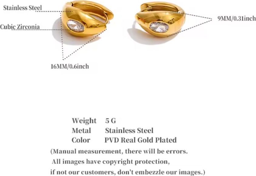 Sculptural Tapered Crystal Huggie Earrings