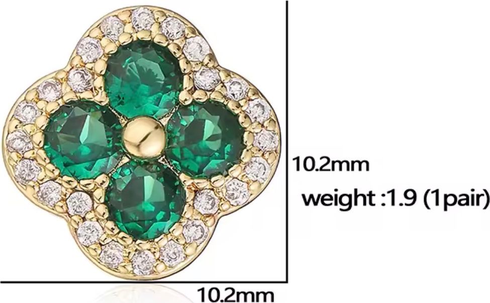 Four-Leaf Clover Crystal Stud Earrings Collection